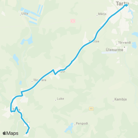 HANSABUSS AS (Illi Suvilad) - Elva - Arbimäe - Nõo - Tartu map