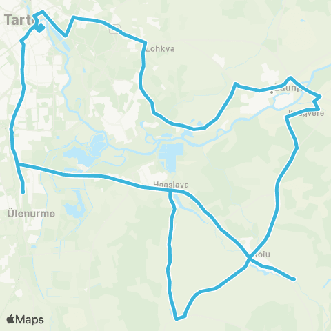 HANSABUSS AS Tartu - Roiu - Tuigo - Kaagvere - Luunja Kool - Tartu map
