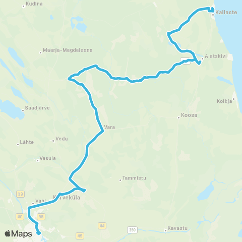 HANSABUSS AS Kallaste - Kokora - Alatskivi - Välgi - Tartu map