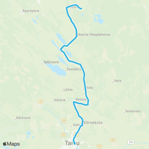 HANSABUSS AS Tartu - Vedu - Elistvere Mõis - Maarja-Magdaleena - (Saarejärve) map