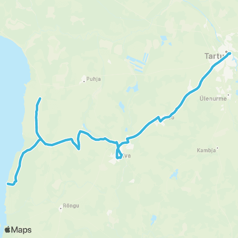 HANSABUSS AS Tartu - Nõo - Elva - Annikoru - Rannu - Kaarlijärve - (Haani) map