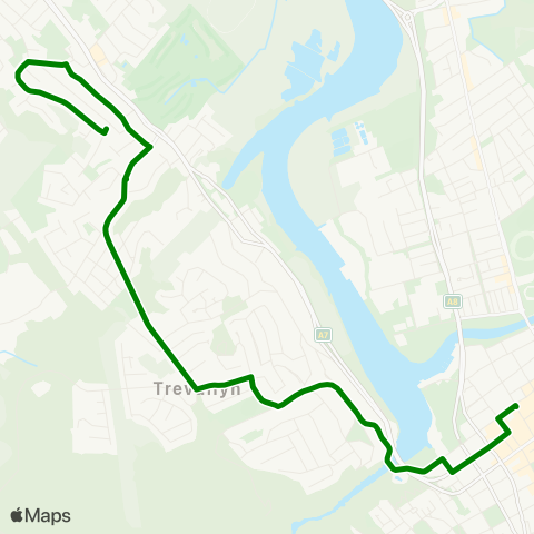 Metro Tasmania West Riverside to Launceston City map