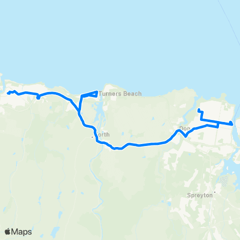 Tasmania Department of State Growth Ulverstone to Devonport map
