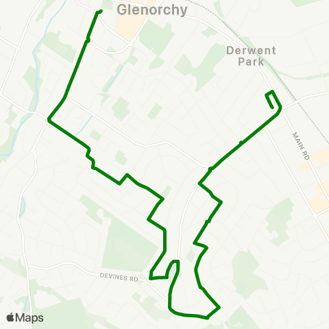 Metro Tasmania Glenorchy Metro Springfield map