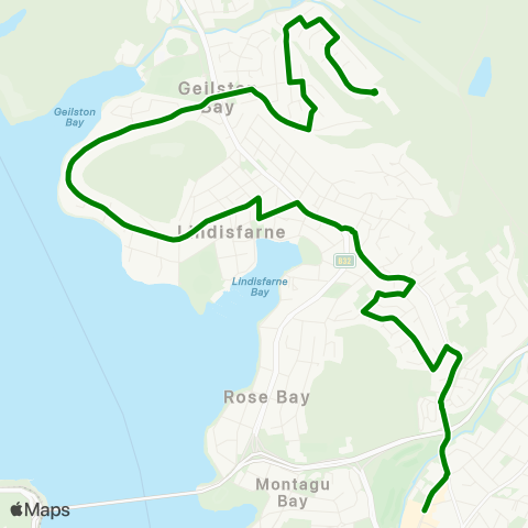 Metro Tasmania Geilston Bay to Rosny Park map