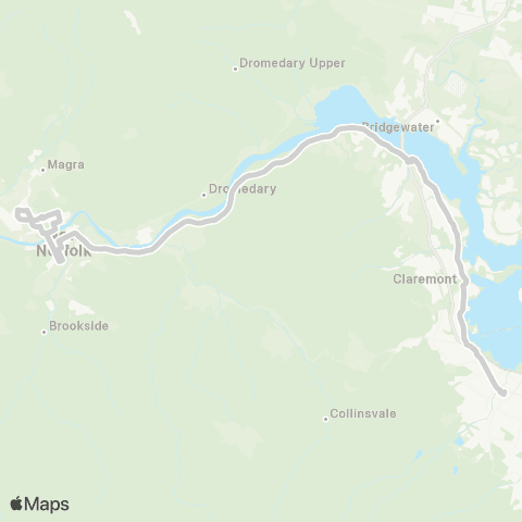 Tasmania Department of State Growth New Norfolk to Glenorchy map