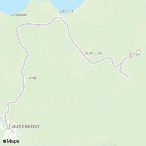 Tasmania Department of State Growth Derby to Launceston map