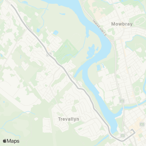 Manion's Coaches North Riverside to Launceston map