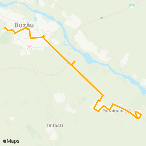 Trans Bus Buzău LPS Micro 14 - Verguleasa - Bentu map