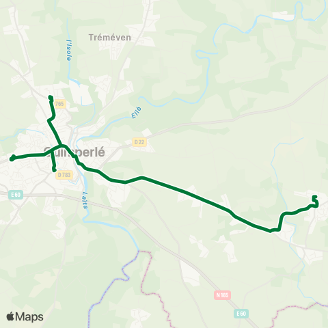 TBK Rédéné - Quimperlé (Ex 6 et Spl) map