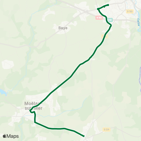 TBK Clohars - Moëlan - Baye - Diwan Quimperlé (Ex M10) map