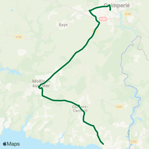 TBK Clohars - Moëlan - Quimperlé Gare map