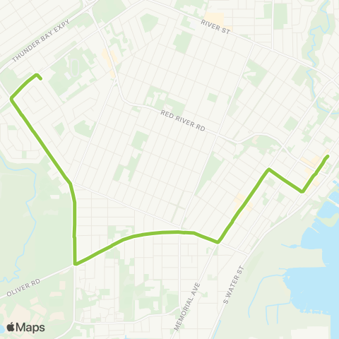 Thunder Bay Transit John map