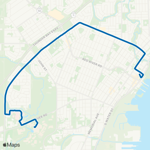 Thunder Bay Transit Junot map