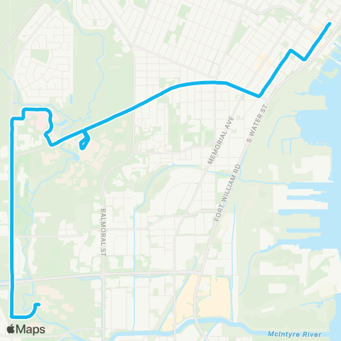 Thunder Bay Transit Crosstown map