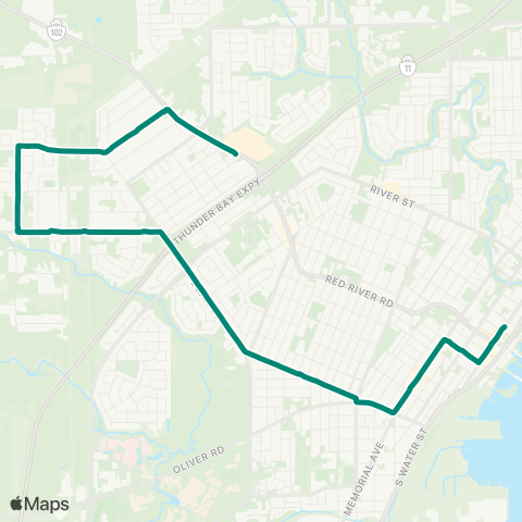 Thunder Bay Transit John-Jumbo map