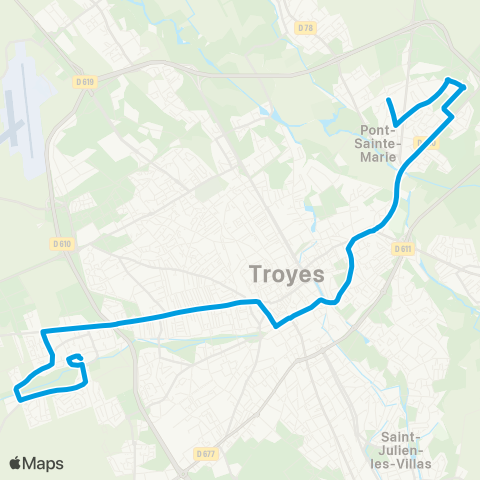 TCAT Creney Prés Troyes-Rivière de Cor map