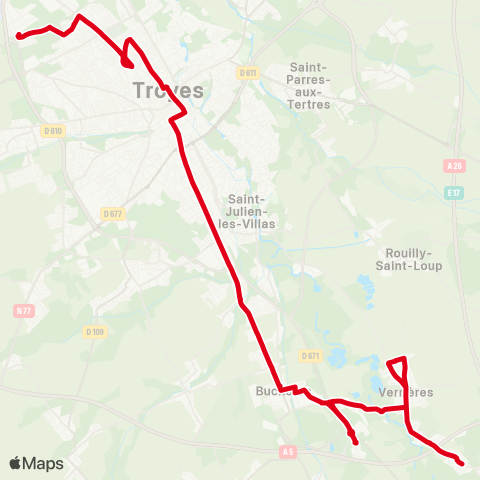 TCAT Buchères / St Léger - la Chapelle St Luc map