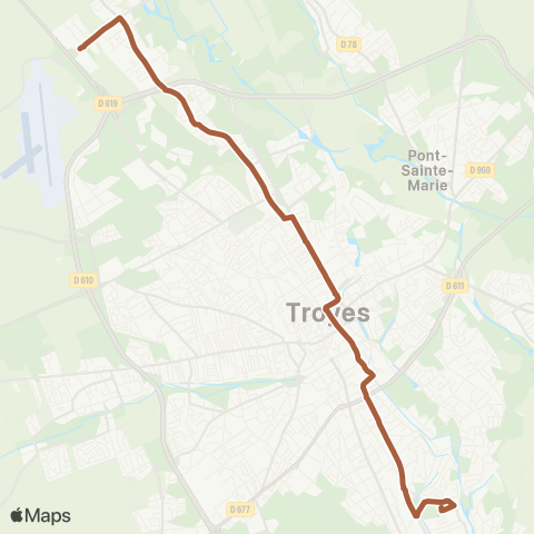 TCAT St Julien>Barberey map