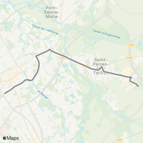 TCAT St Parres - Troyes Parc Expo map