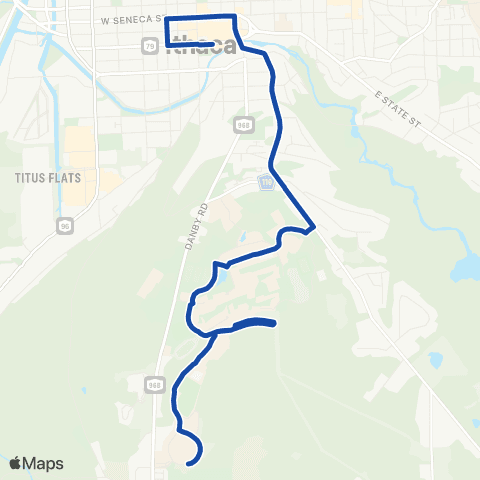 TCAT Ithaca College - Commons map
