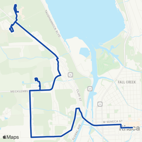 TCAT West Hill - Hospital - Commons map