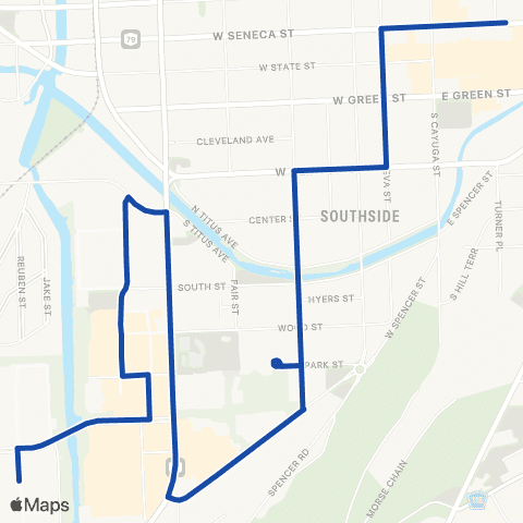 TCAT Southside Shopper map