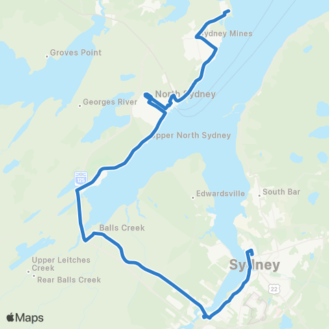 Transit Cape Breton Sydney - Sydney Mines map