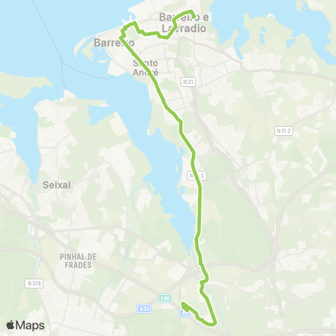 TCB Lavradio-Coina map