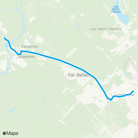 Transport collectif de La Jacques-Cartier Shannon map