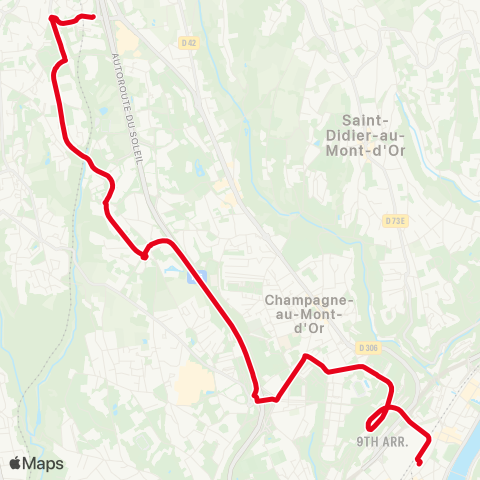 TCL Gare de Vaise - Porte de Lyon map