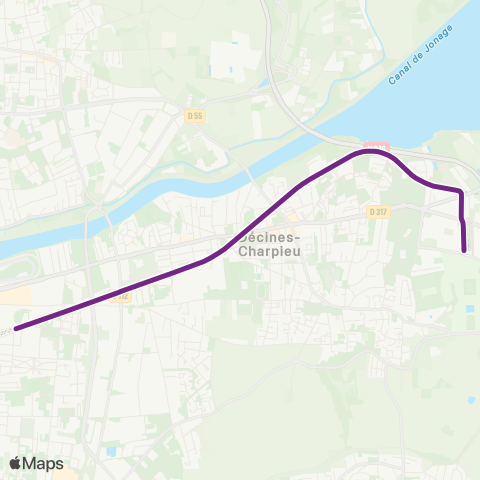 TCL Vaulx-en-Velin la Soie - Décines - OL Vallée map