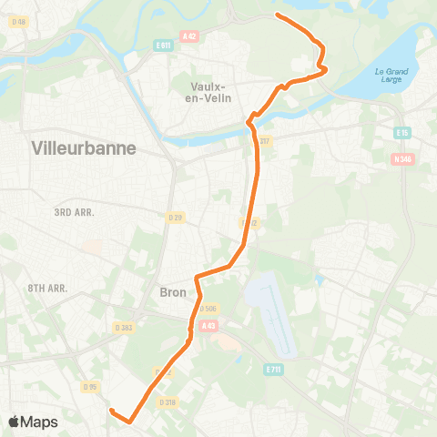 TCL Gare de Vénissieux - Grand Parc le Fontanil map