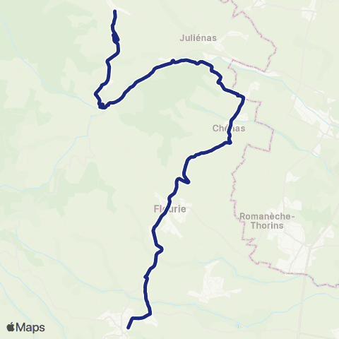 TCL Scolaires Juliénas / Jullié - Villié-Morgon map