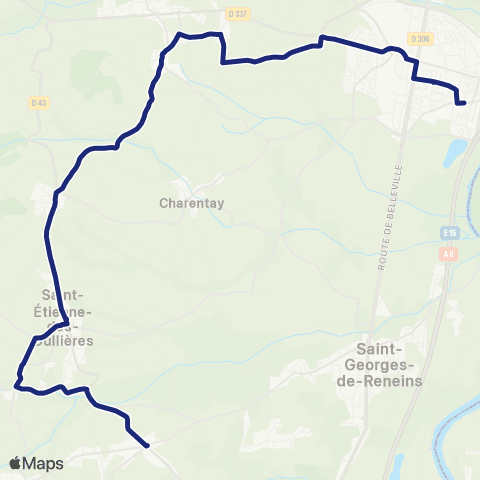 TCL Scolaires Saint-Étienne-des-Oullières - Belleville map