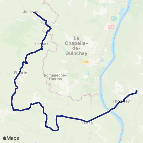 TCL Scolaires Julienas - Saint-Didier-sur-Chalaronne map