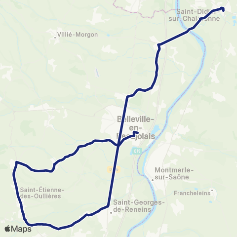 TCL Scolaires Belleville - Saint-Didier-sur-Chalaronne map