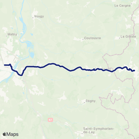 TCL Scolaires Jodard - Gare de Roanne map