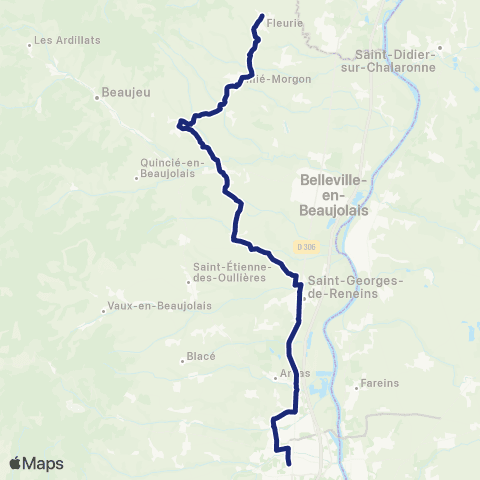 TCL Scolaires Fleurie - Villefranche map