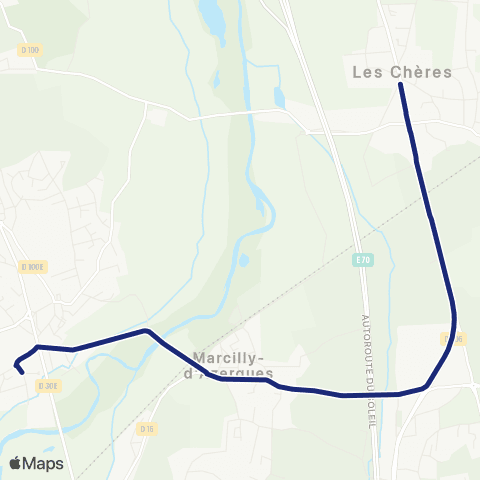 TCL Scolaires Les Chères - Chazay-d'Azergues map