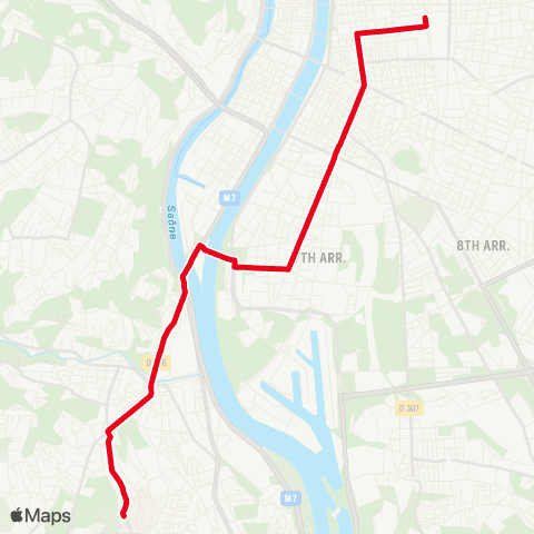 TCL Bus Relais Métro B map