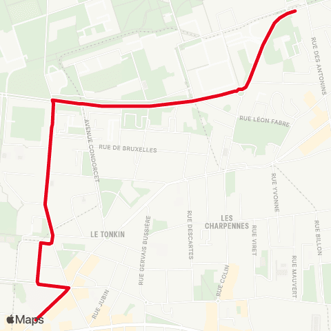 TCL Bus Relais Tramway T1 map