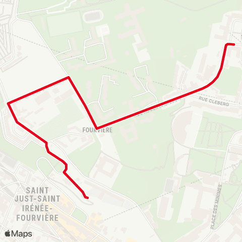 TCL Bus Relais Funiculaire F1 Saint-Just map