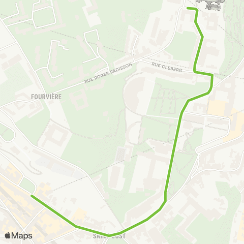 TCL Bus Relais F2 Fourvière map