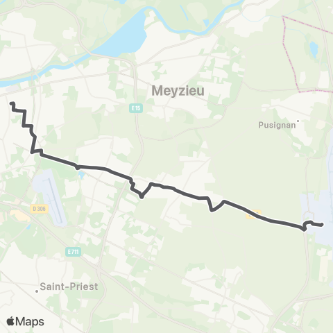 TCL Vaulx-en-V. la Soie - Genas Dormont - St Ex. - Gare rout. map