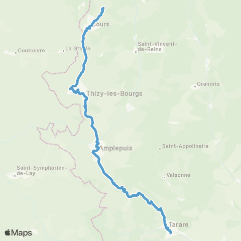 TCL Cours le Bourg - Gare de Tarare map