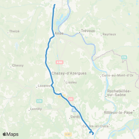 TCL Villefranche-sur-Saône - Lyon map