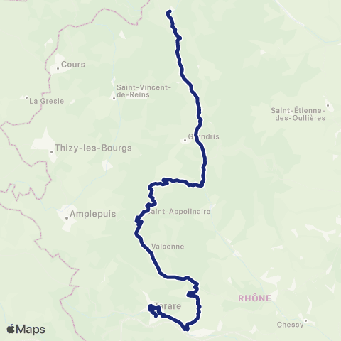 TCL Scolaires Poules les Écharmeaux Bourg - Lycée ND de Bel Air map