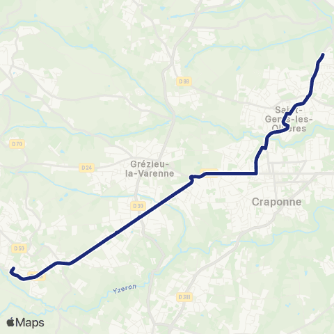 TCL Scolaires Collège Notre-Dame des Vallons (Vaugneray) map
