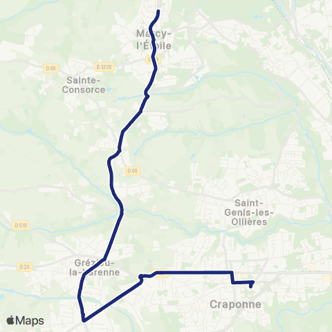 TCL Scolaires Collège Jean Rostand (Craponne) map